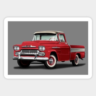 Cameo Red and Cream Pickup Truck Chevy Ford Magnet